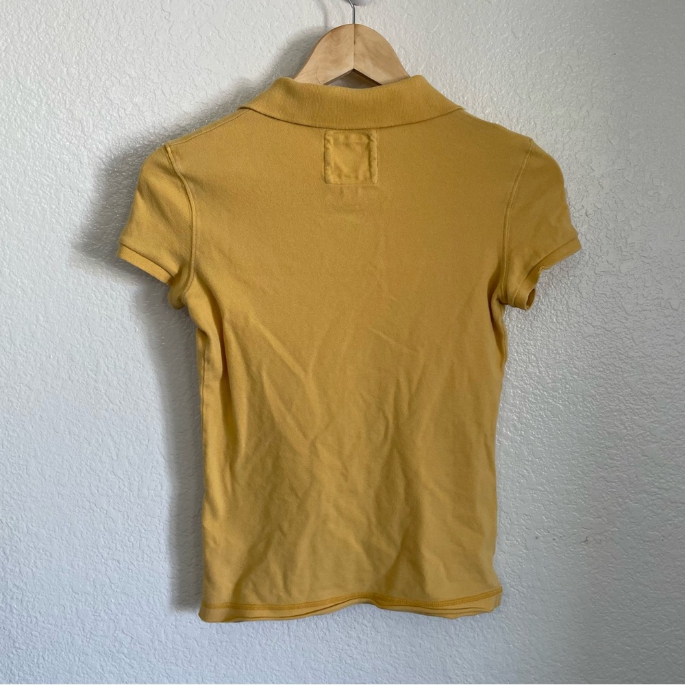 2000’s Hollister Short Sleeve Polo Collared Shirt Mustard Yellow Cotton Y2K M - Picture 5 of 8